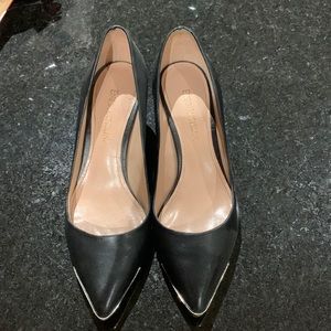 Enzo Angiolini kitten heels with metal toe accent